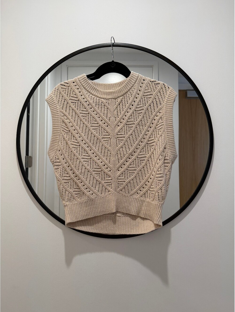 Marine Layer Brooke Sweater Vest Oatmeal Cotton Wool Blend XS - Picture 2 of 5